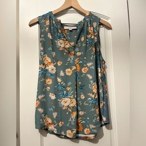 LOFT Blue Floral Tank